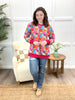 Women's Multi Color Sunflower Print Long Sleeve Top