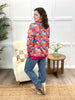 Women's Multi Color Sunflower Print Long Sleeve Top
