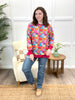 Women's Multi Color Sunflower Print Long Sleeve Top