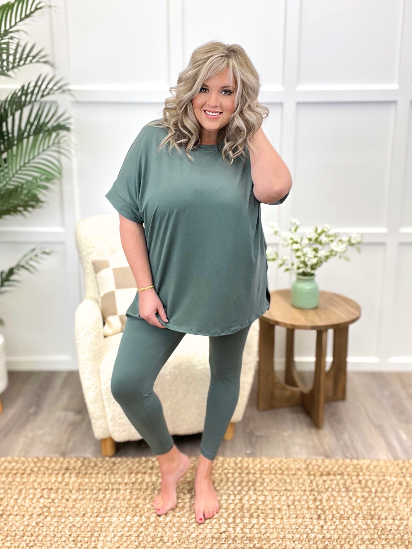 Ava Luxe Loungewear Set- Jade