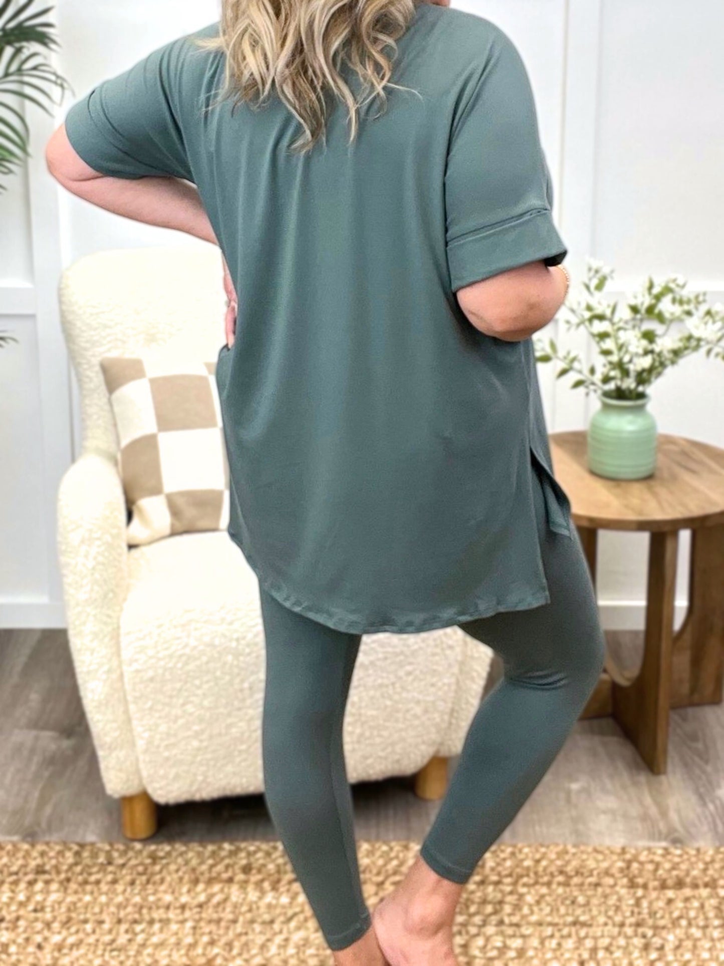 Ava Luxe Loungewear Set- Jade