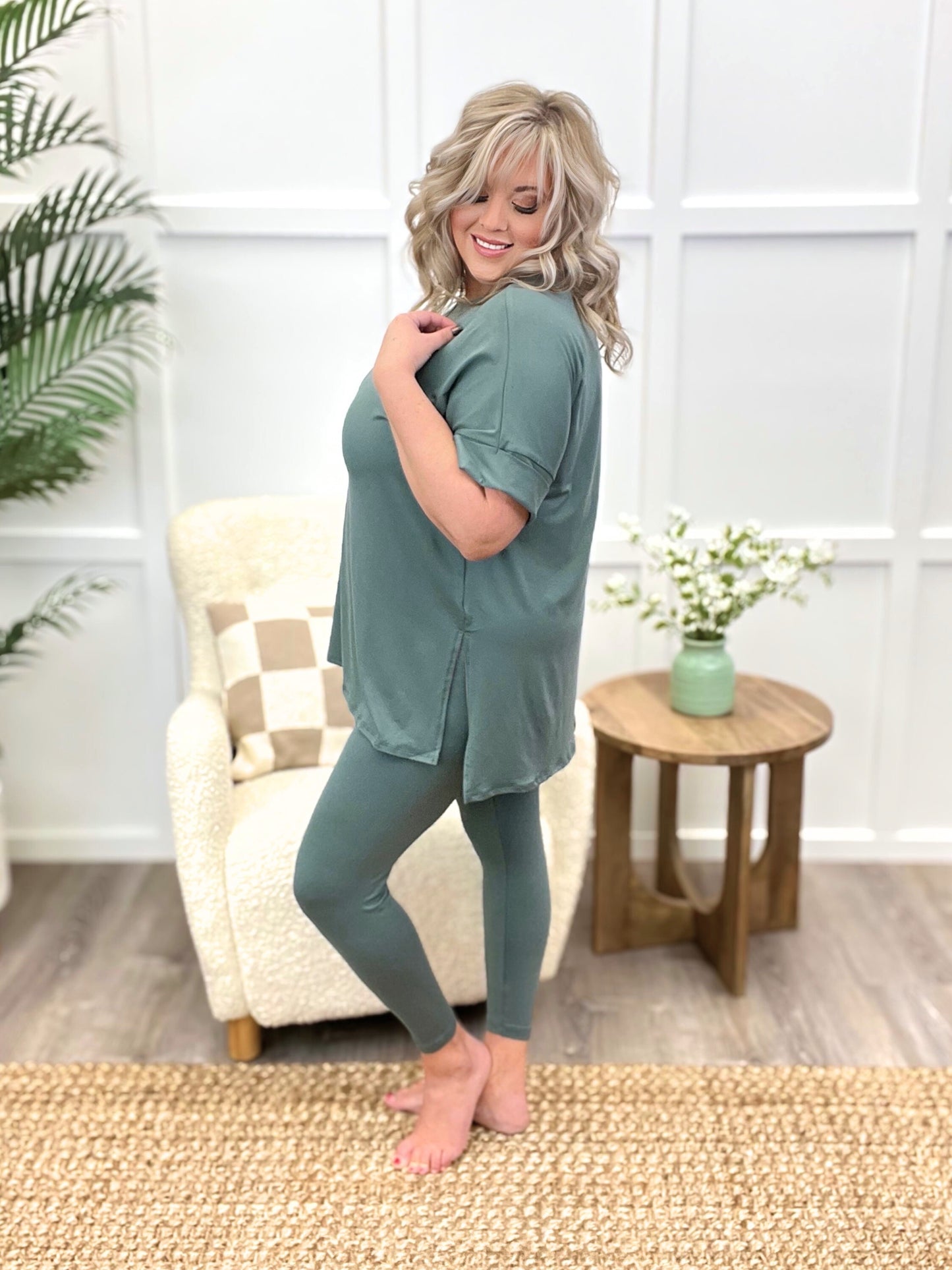 Ava Luxe Loungewear Set- Jade