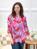 Dear Scarlett Women's Red Floral Print Lizzy Top