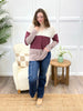 Women's Cream & Burgundy Color Block Ribbed Hoodie Top