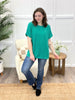 Women's Dot Textured Green Top