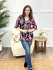 Women's Mint Paisley & Pink Floral Print Top w/ Ruffle Sleeves