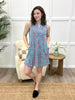 Dear Scarlett Women's Teal & Pink Paisley Sleeveless Lizzy Dress