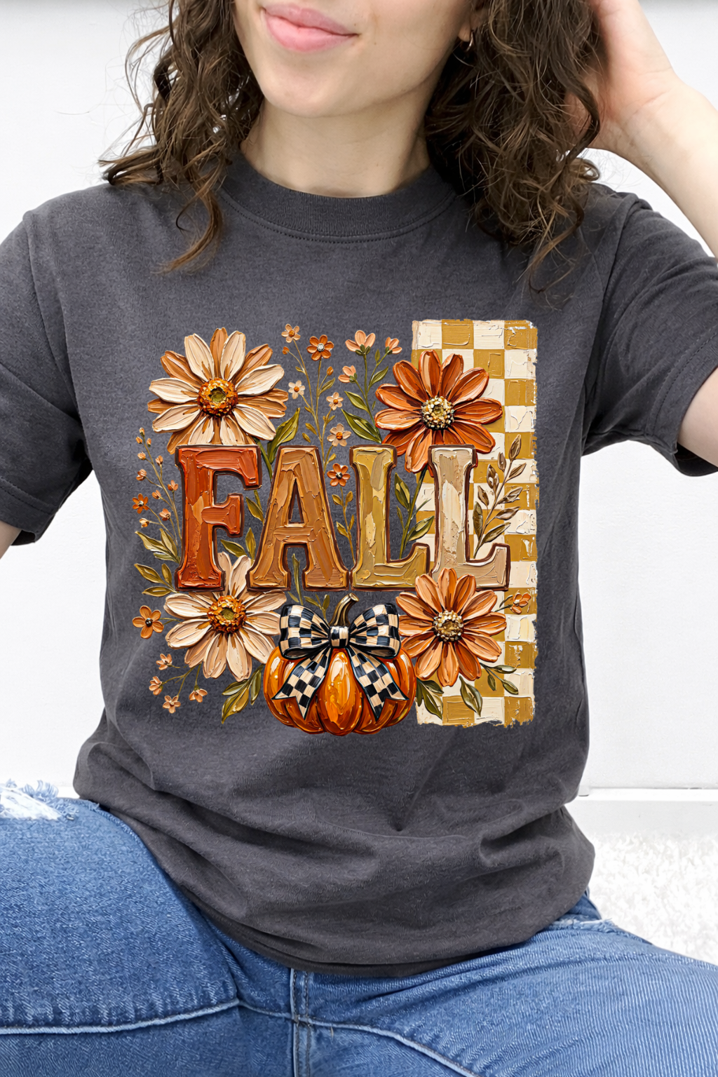 Painted Fall Pumpkin & Checker Graphic Collection