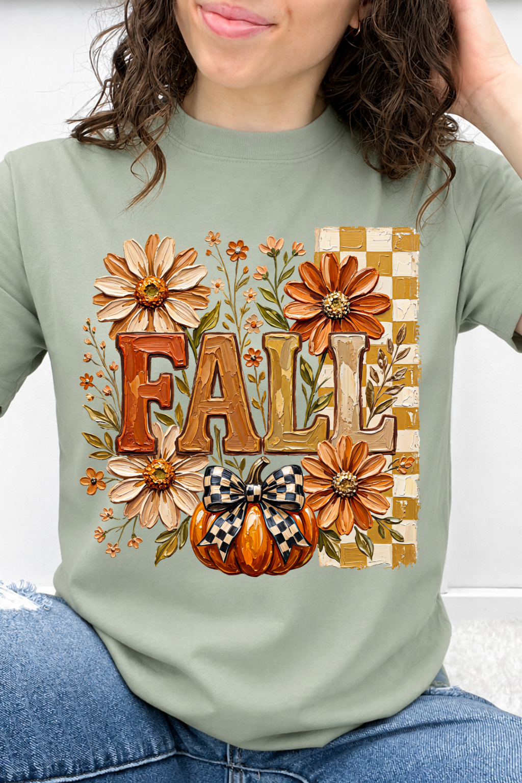 Painted Fall Pumpkin & Checker Graphic Collection