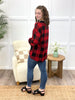 Women's Black & Red Plaid V-Neck Long Sleeve Top