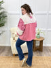 POL Vintage Washed Crochet Contrast Jacket