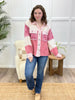 POL Vintage Washed Crochet Contrast Jacket