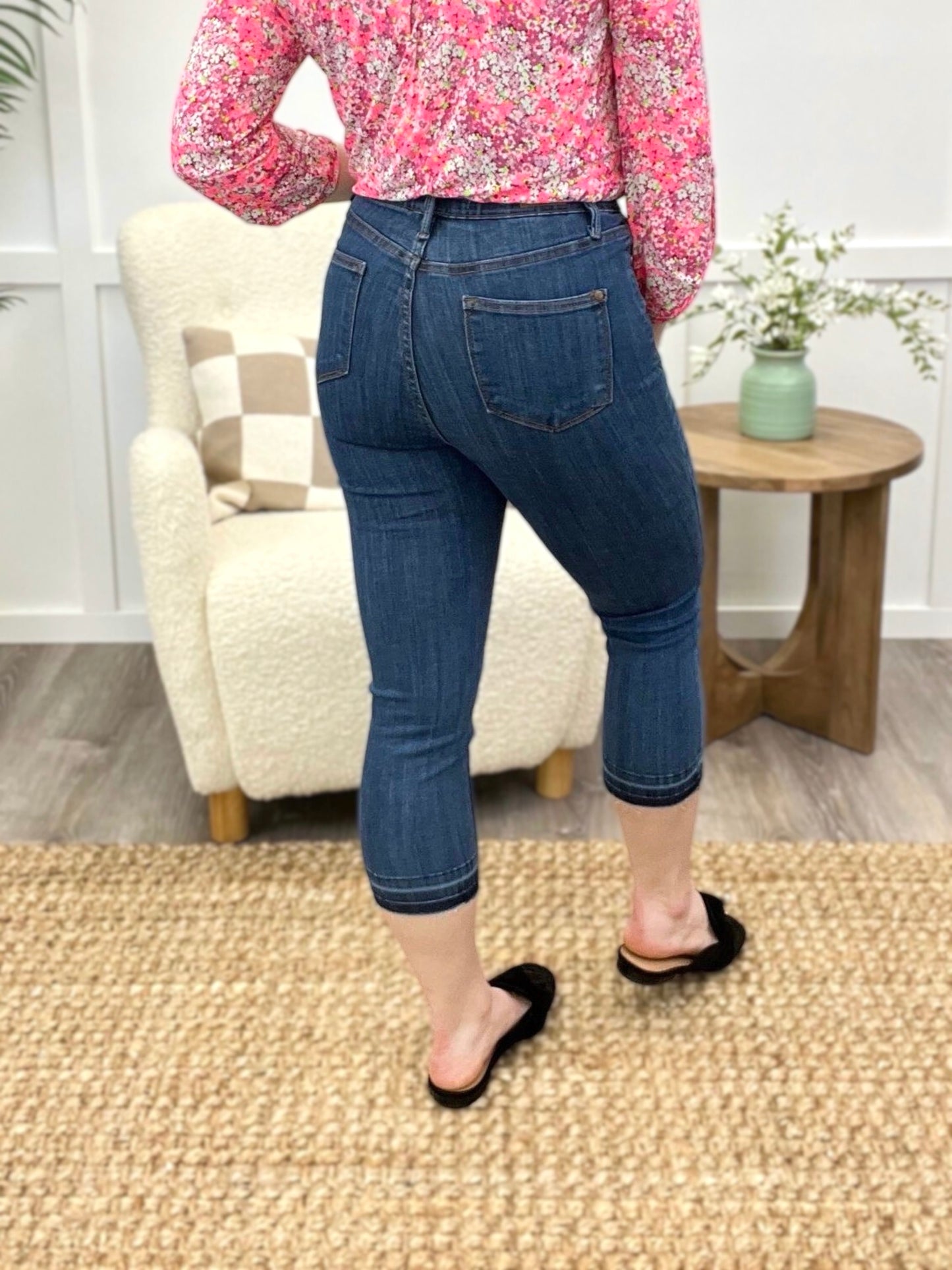 Willow Grace Pull-On High-Rise Capri Jeans by Judy Blue