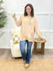 Warm Taupe Sugar Knit Button-Detail Top