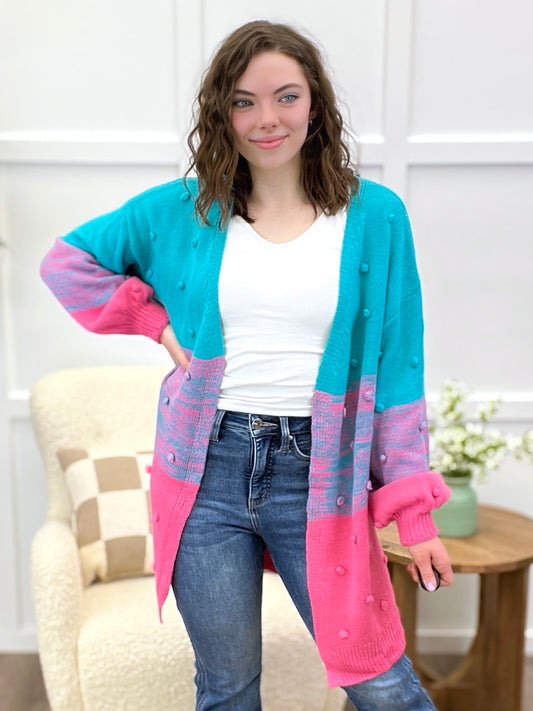 Tropical Bliss Pom-Pom Cardigan