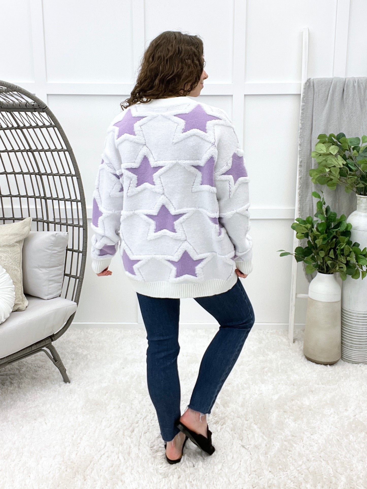 Stellar Comfort Lavender Star Sweater