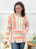 Sunlit Stripes Knit Top with Kangaroo Pocket