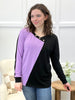 Lavender Luxe Color Block Long Sleeve Top