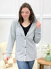 Heathered Grey Button Down Hoodie with Pocket
