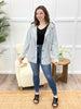 Heathered Grey Button Down Hoodie with Pocket