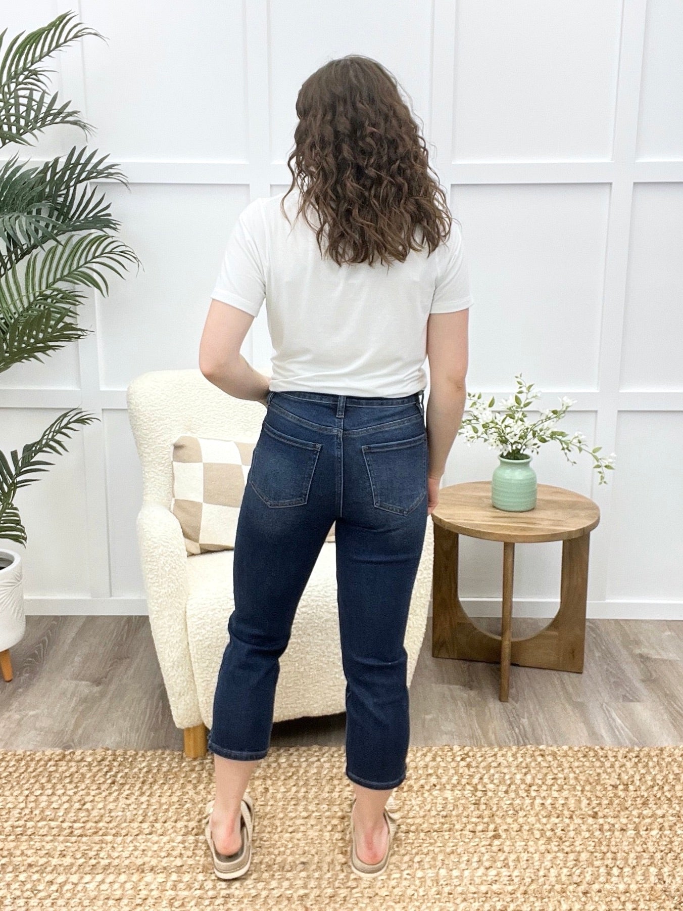 Sophia Grace High-Rise Denim Capris – Premium Stretch