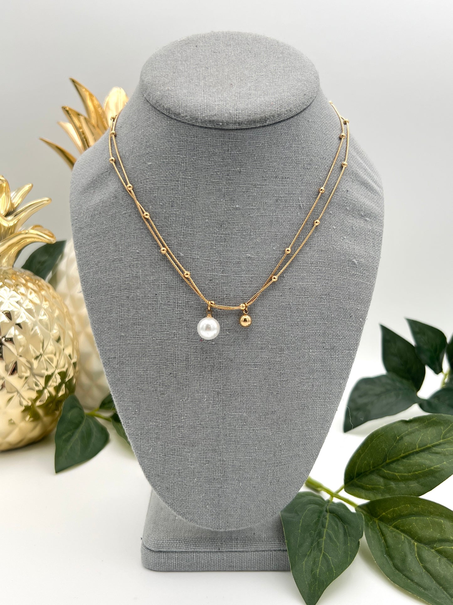 Golden Luxe Pearl Necklace