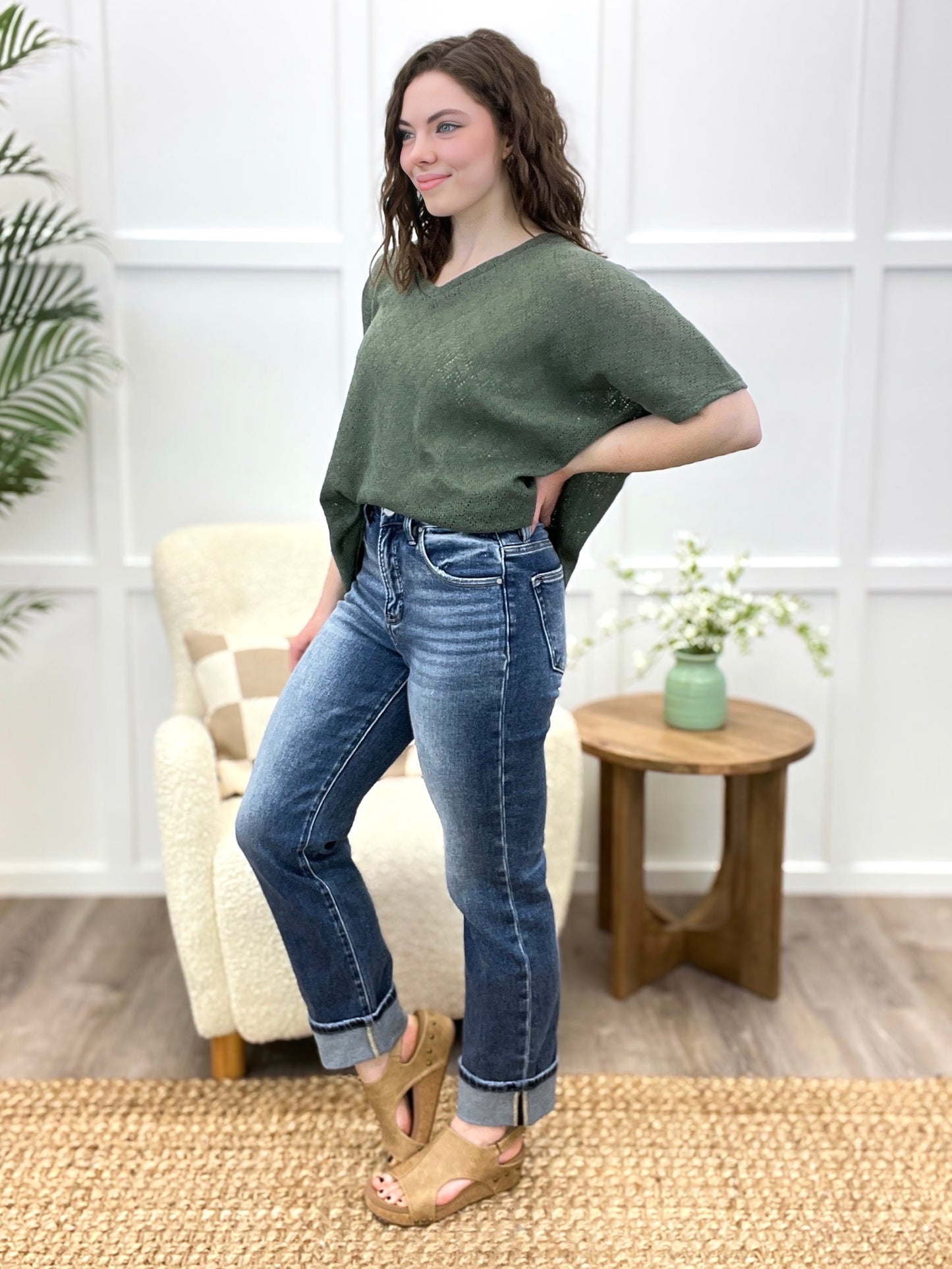 Diana Cuffed Tummy Control Jeans by Risen