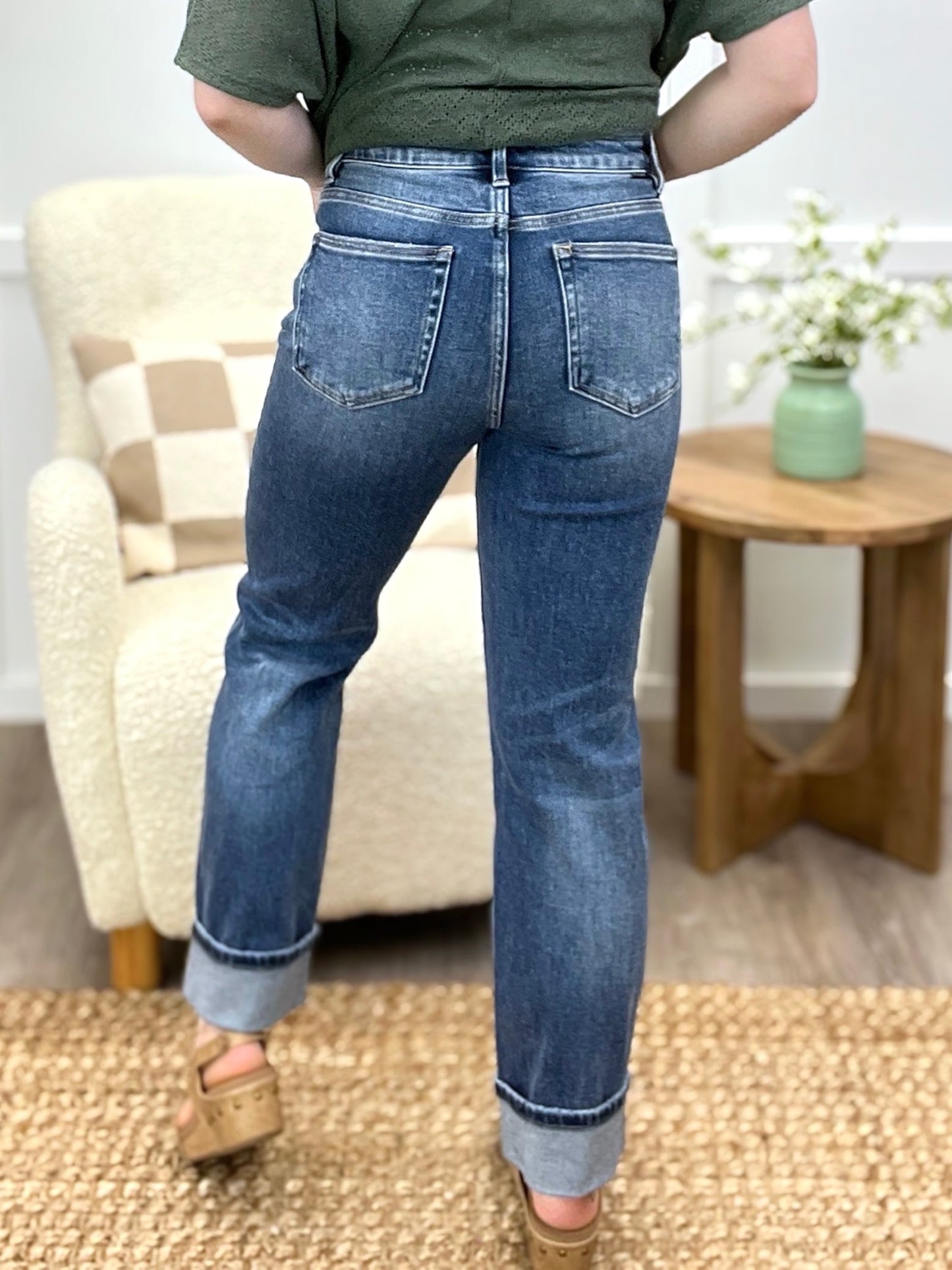Diana Cuffed Tummy Control Jeans by Risen