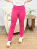 Dear Scarlett Women's Solid Straight Leg Magic Pants, Fuchsia