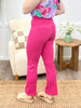 Dear Scarlett Women's Solid Straight Leg Magic Pants, Fuchsia