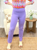 Dear Scarlett Women's Solid Straight Leg Magic Pants, Violet