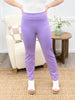 Dear Scarlett Women's Solid Straight Leg Magic Pants, Violet