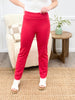 Dear Scarlett Women's Solid Straight Leg Magic Pants, Dragon Fruit