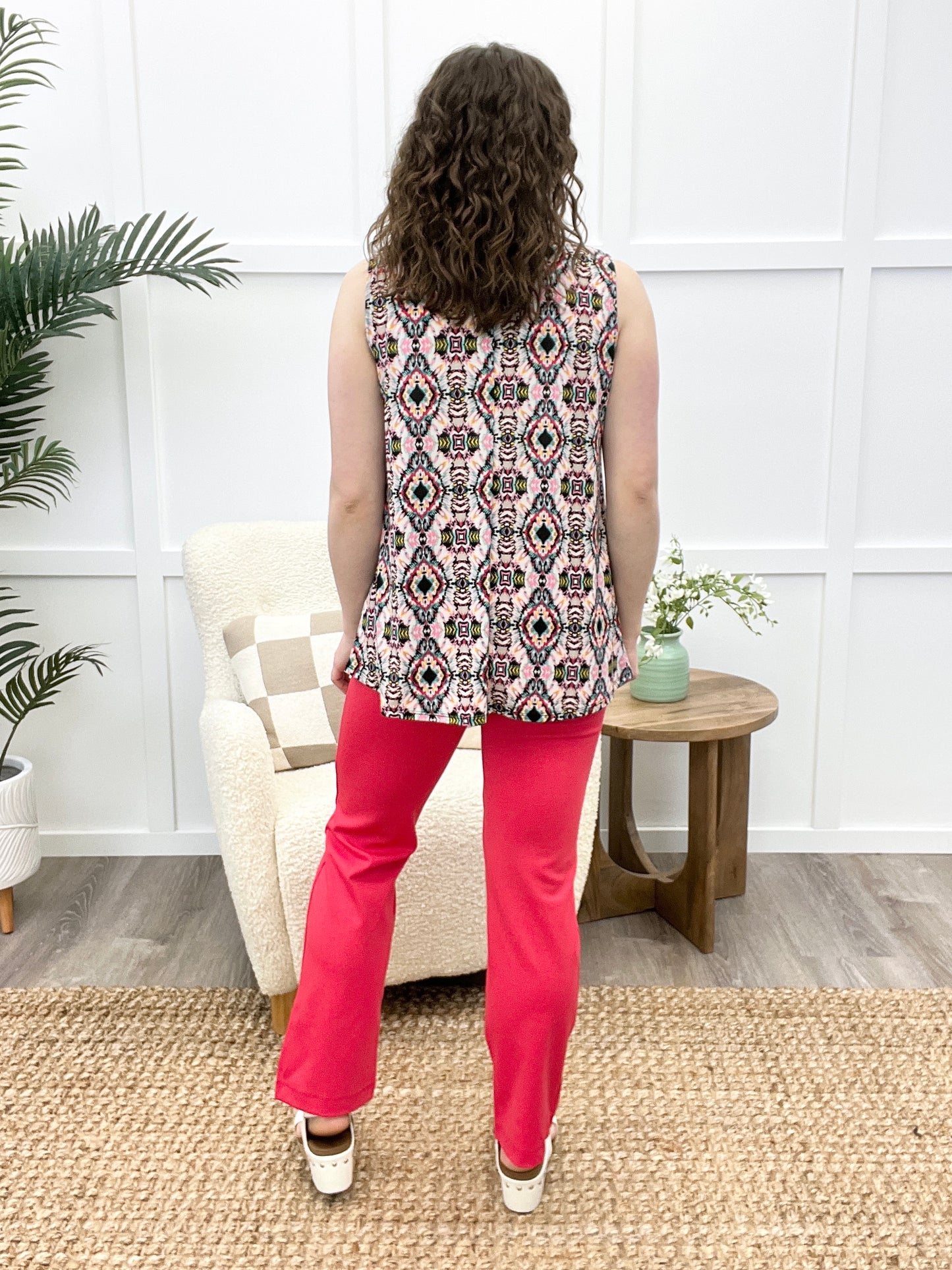 Dear Scarlett Women's Solid Straight Leg Magic Pants, Dragon Fruit