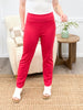 Dear Scarlett Women's Solid Straight Leg Magic Pants, Dragon Fruit