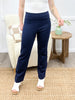 Dear Scarlett Women's Solid Straight Leg Magic Pants, Navy