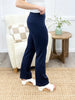 Dear Scarlett Women's Solid Straight Leg Magic Pants, Navy