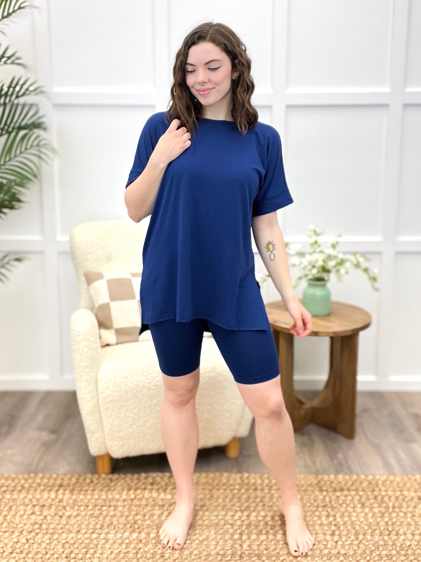 Sophia Luxe Loungewear Set - Navy