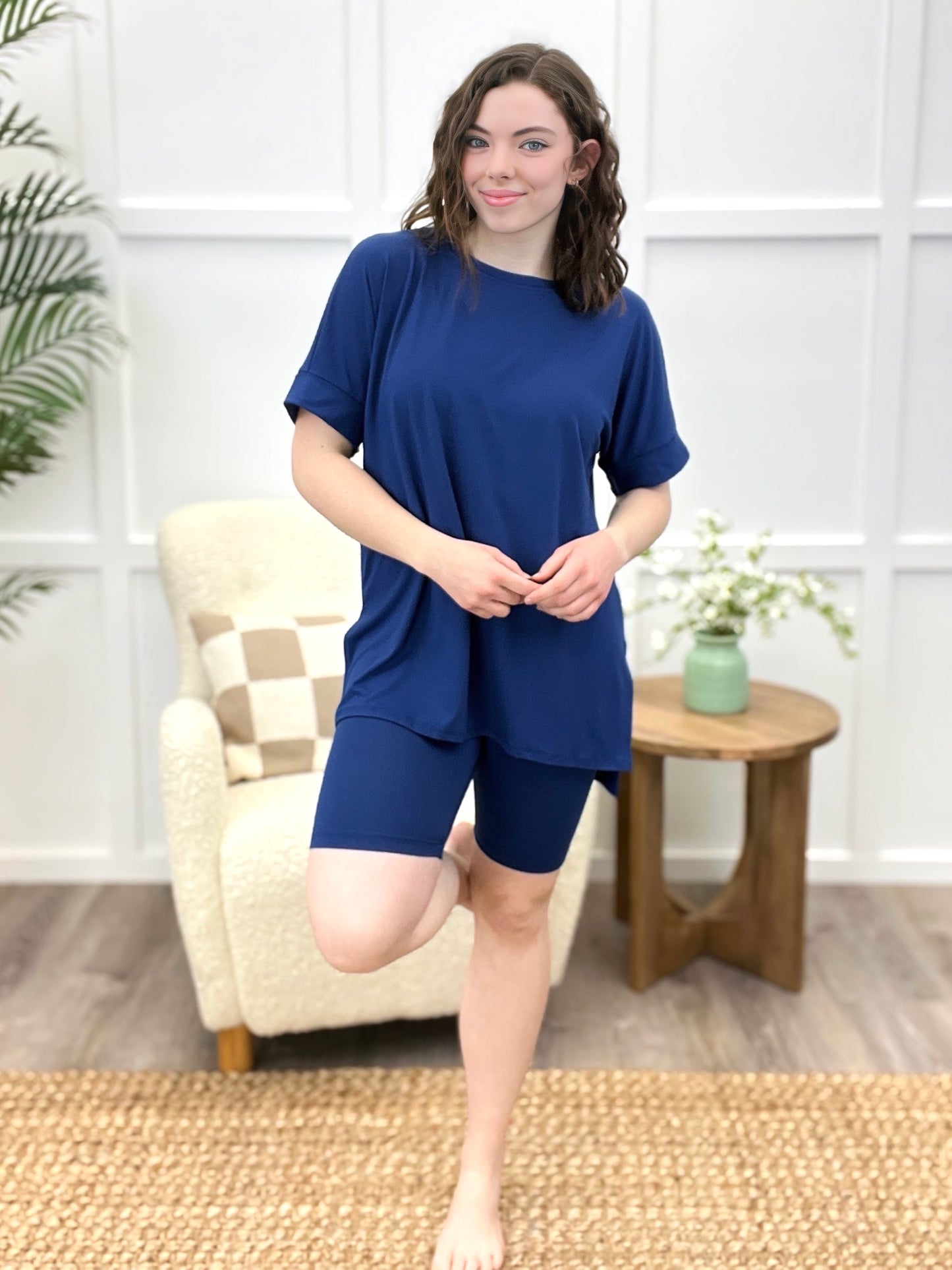 Sophia Luxe Loungewear Set - Navy