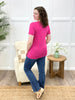 Layla Luxe V-Neck Short Sleeve Top – Hot Pink