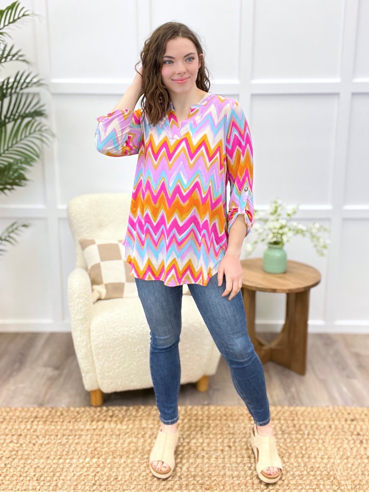 Dear Scarlett Zigzag Charm Lizzy Top