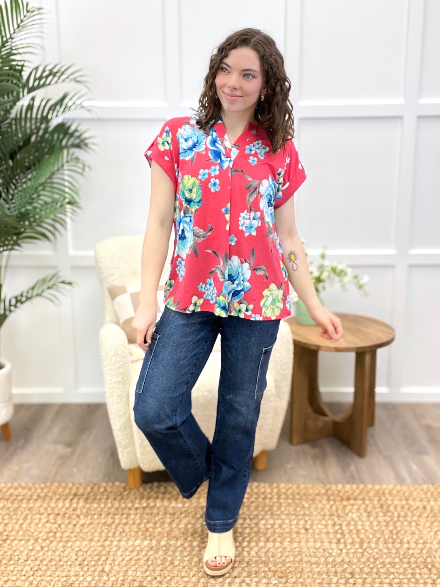 Dear Scarlett Blooming Bliss Dolman Sleeve Top