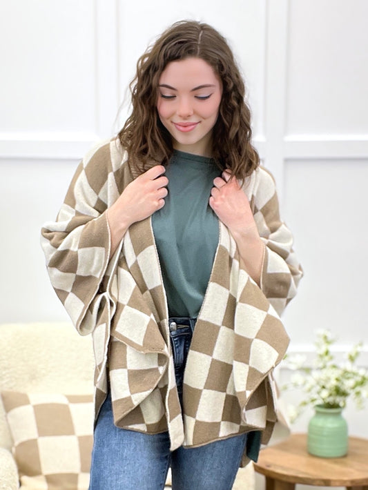 Checkered Brown Poncho