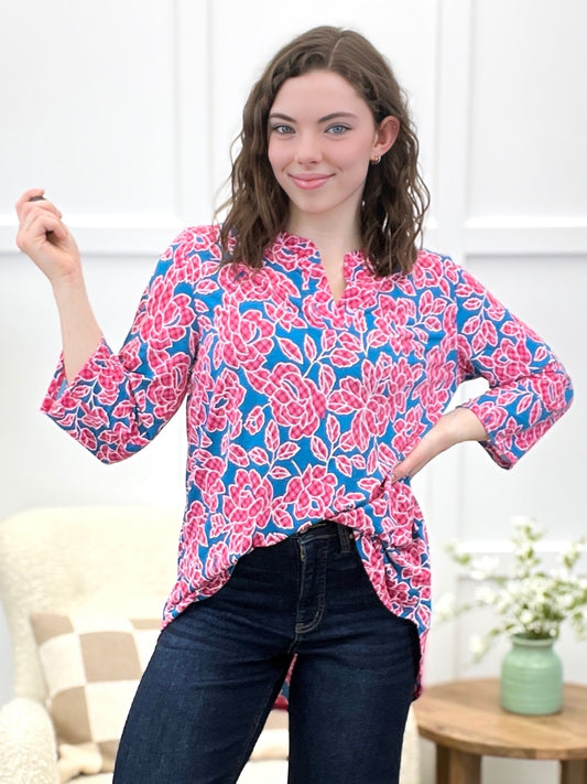 Floral Breeze V-Neck Top