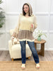 Beige & Cream Coastal Breeze Color Block Knit Hoodie