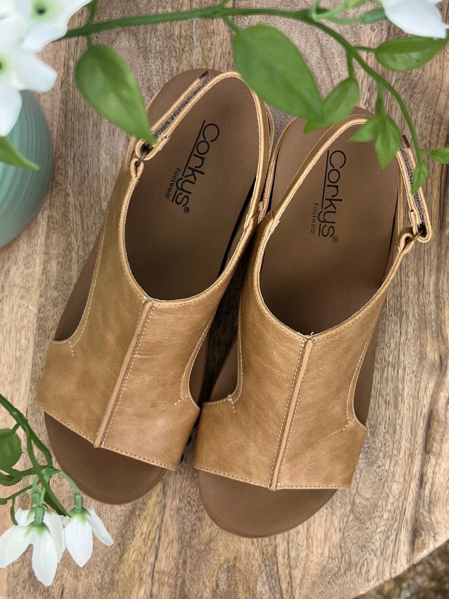 Corkys Volta II Caramel Luxe Cork Wedge Sandals