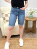 Alyssa High-Rise Denim Bermuda Shorts - Premium Stretch