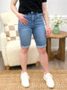 Alyssa High-Rise Denim Bermuda Shorts - Premium Stretch