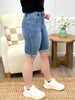 Alyssa High-Rise Denim Bermuda Shorts - Premium Stretch