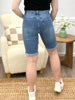 Alyssa High-Rise Denim Bermuda Shorts - Premium Stretch